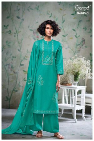 My Fashion Road Ganga Fashion Delilah Pure Cotton Fancy Ladies Dress | S4483 – C