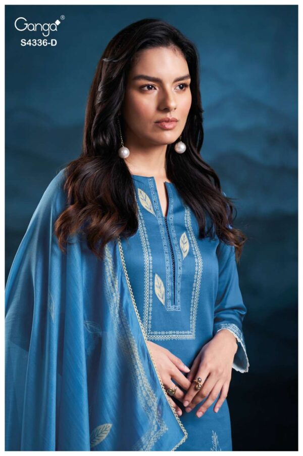 My Fashion Road Ganga Fashion Diyra Pure Cotton Satin Premium Suit | S4336 – D