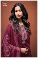 My Fashion Road Ganga Fashion Eillie Printed Cotton Satin Suit | S4579 – A