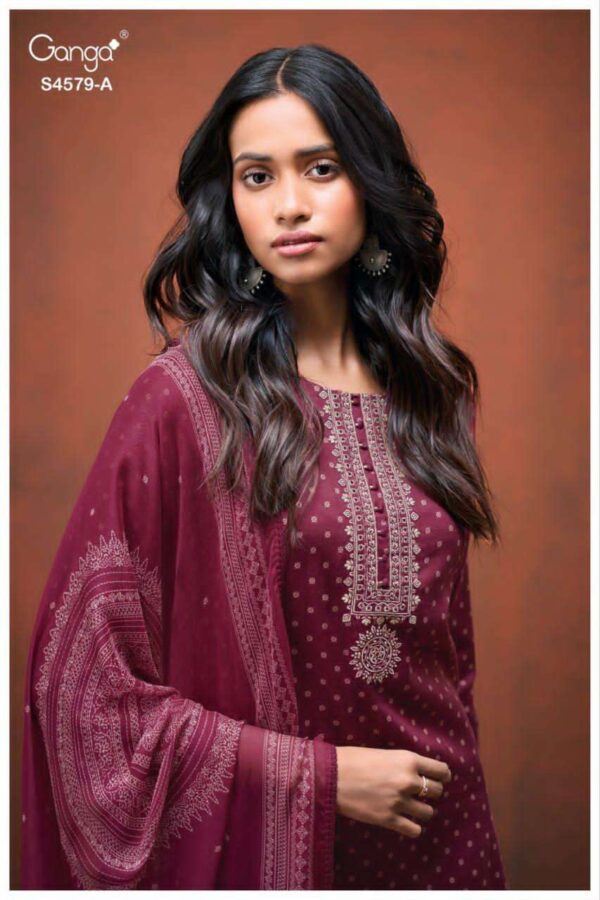 My Fashion Road Ganga Fashion Eillie Printed Cotton Satin Suit | S4579 – A