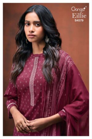 My Fashion Road Ganga Fashion Eillie Printed Cotton Satin Suit | S4579 – D