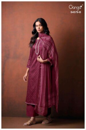 My Fashion Road Ganga Fashion Eillie Printed Cotton Satin Suit | S4579 – B