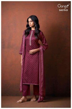 My Fashion Road Ganga Fashion Eillie Printed Cotton Satin Suit | S4579 – D