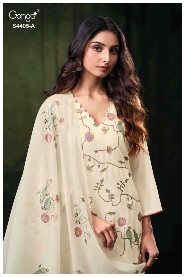 My Fashion Road Ganga Fashion Elvira Pure Viscose Fancy Suit | S4405 – A