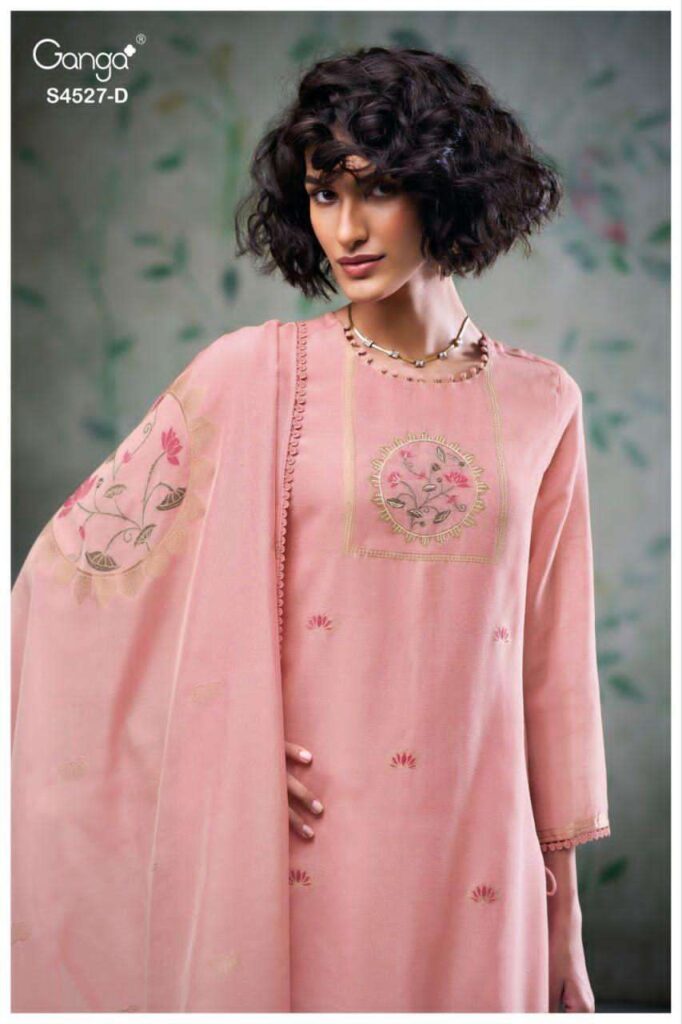 My Fashion Road Ganga Fashion Garbiella Fancy Woven Silk Suit | S4527 – D