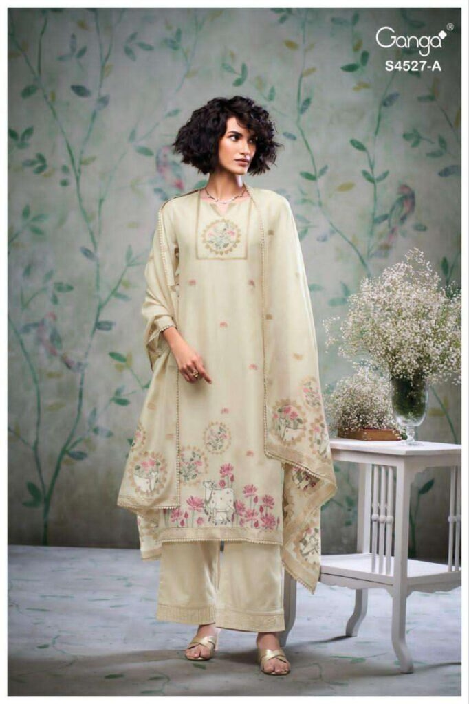 My Fashion Road Ganga Fashion Garbiella Fancy Woven Silk Suit | S4527 – A