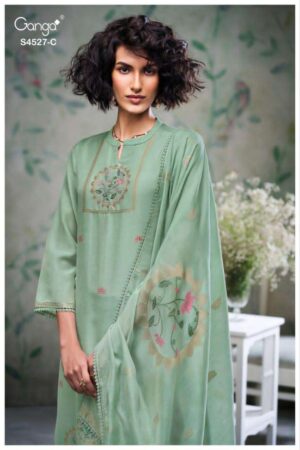 My Fashion Road Ganga Fashion Garbiella Fancy Woven Silk Suit | S4527 – C