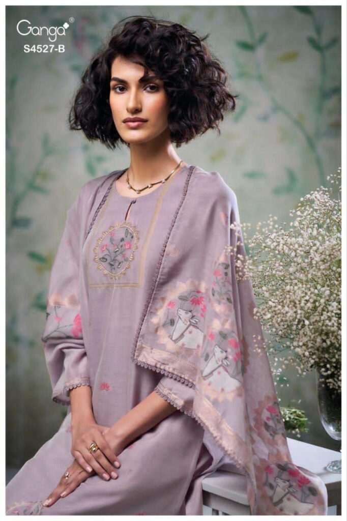 My Fashion Road Ganga Fashion Garbiella Fancy Woven Silk Suit | S4527 – B