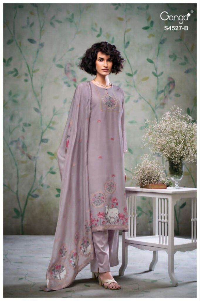 My Fashion Road Ganga Fashion Garbiella Fancy Woven Silk Suit | S4527 – B