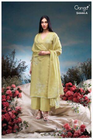 My Fashion Road Ganga Fashion Gresina Pure Bemberg Silk Latest Suit | S4444 – A