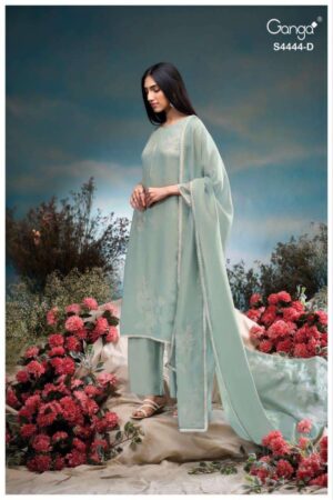 My Fashion Road Ganga Fashion Gresina Pure Bemberg Silk Latest Suit | S4444 – D