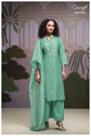 My Fashion Road Ganga Fashion Helya Fancy Satin Silk Ladies Suit | S4378 – C