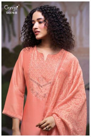 My Fashion Road Ganga Fashion Helya Fancy Satin Silk Ladies Suit | S4378 – B