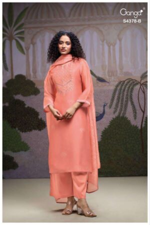 My Fashion Road Ganga Fashion Helya Fancy Satin Silk Ladies Suit | S4378 – B