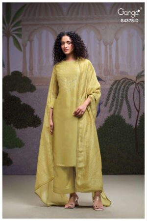 My Fashion Road Ganga Fashion Helya Fancy Satin Silk Ladies Suit | S4378 – D