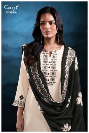 My Fashion Road Ganga Fashion Helynn Exclusive Cotton Satin Suit | S4399 – A