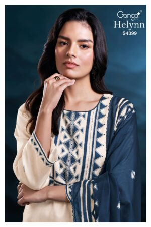 My Fashion Road Ganga Fashion Helynn Exclusive Cotton Satin Suit | S4399 – D