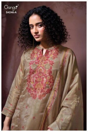 My Fashion Road Ganga Fashion Janelia Pure Bemberg Silk Suit | S4246 – A