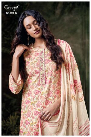 My Fashion Road Ganga Fashion Kreya Pure Cotton Satin Salwar Suit| S4401 – D