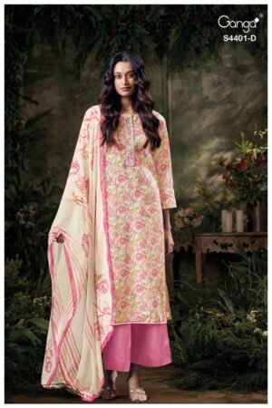 My Fashion Road Ganga Fashion Kreya Pure Cotton Satin Salwar Suit| S4401 – D