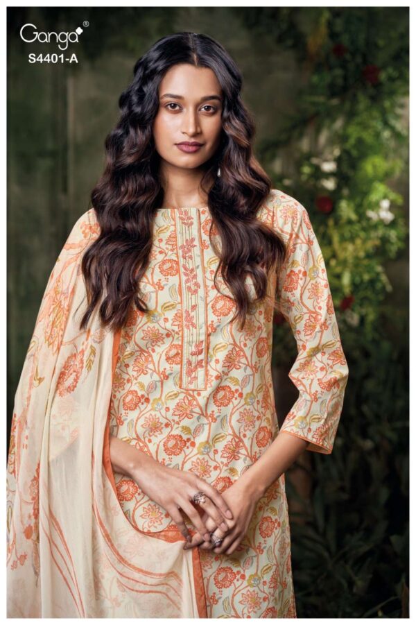 My Fashion Road Ganga Fashion Kreya Pure Cotton Satin Salwar Suit| S4401 – A