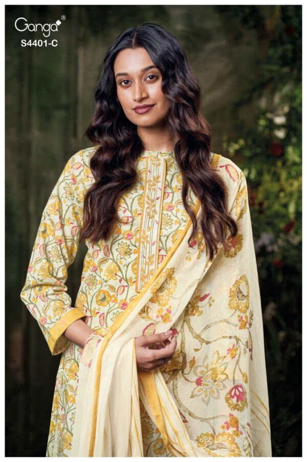 My Fashion Road Ganga Fashion Kreya Pure Cotton Satin Salwar Suit| S4401 – C