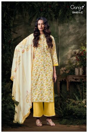 My Fashion Road Ganga Fashion Kreya Pure Cotton Satin Salwar Suit| S4401 – C