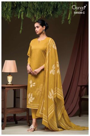 My Fashion Road Ganga Fashion Lestha Summer Wear Premium Cotton Suit  | S4439 – C