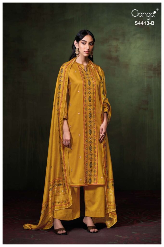 My Fashion Road Ganga Fashion Luvia Pure Cotton Satin Dress | S4413 – B