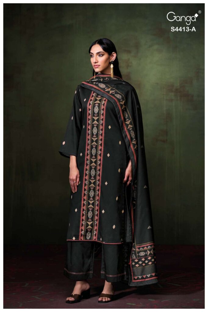 My Fashion Road Ganga Fashion Luvia Pure Cotton Satin Dress | S4413 – A