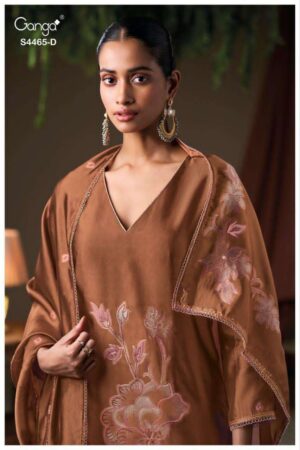 My Fashion Road Ganga Fashion Mahieka Pure Woven Silk Suit | S4465-D