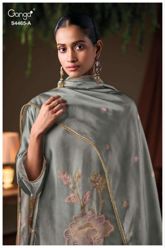My Fashion Road Ganga Fashion Mahieka Pure Woven Silk Suit | S4465-A