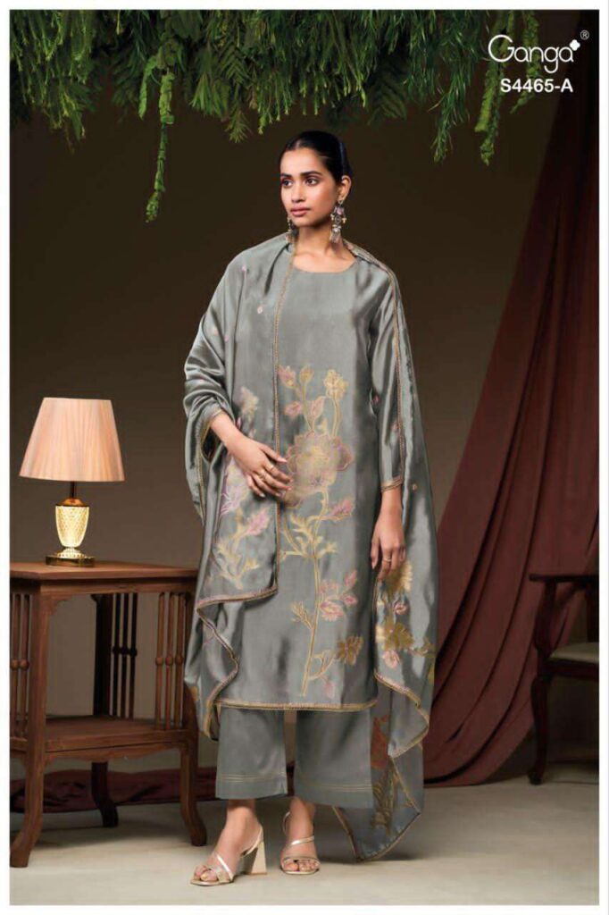 My Fashion Road Ganga Fashion Mahieka Pure Woven Silk Suit | S4465-A