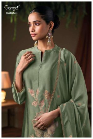 My Fashion Road Ganga Fashion Mahieka Pure Woven Silk Suit | S4465-B