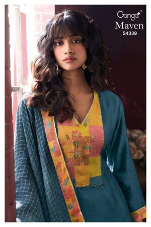 My Fashion Road Ganga Fashion Maven Pure Russian Silk Suit | S4339 – C