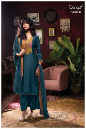 My Fashion Road Ganga Fashion Maven Pure Russian Silk Suit | S4339 – C