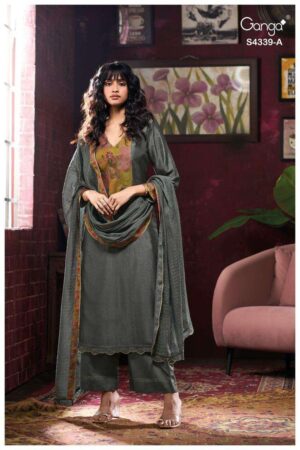 My Fashion Road Ganga Fashion Maven Pure Russian Silk Suit | S4339 – A