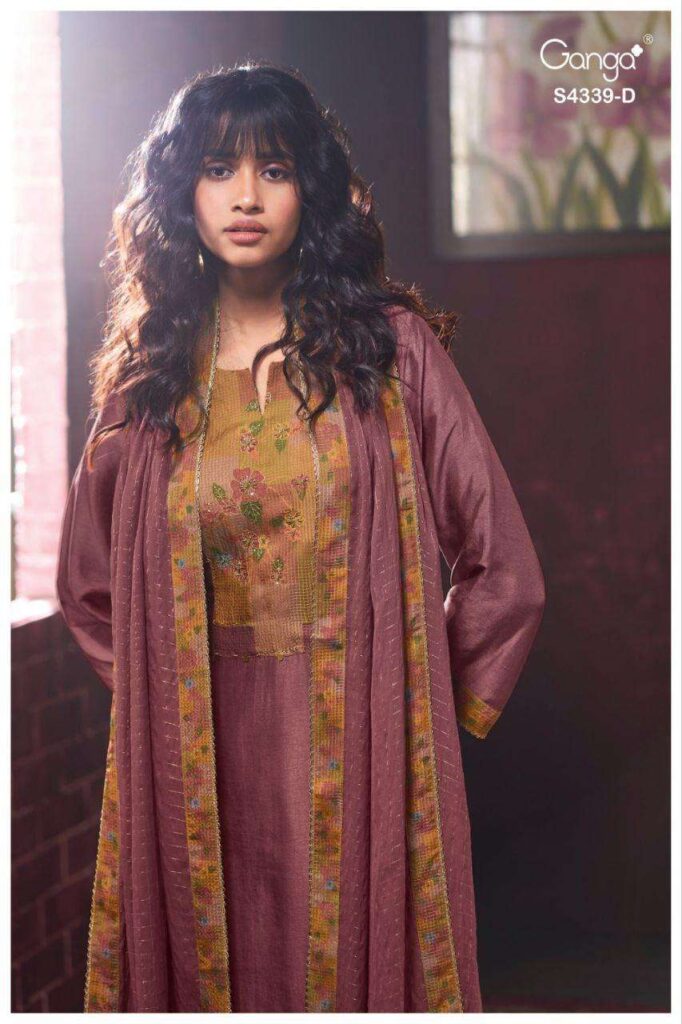 My Fashion Road Ganga Fashion Maven Pure Russian Silk Suit | S4339 – D