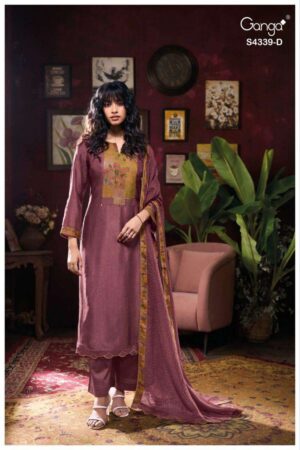 My Fashion Road Ganga Fashion Maven Pure Russian Silk Suit | S4339 – D