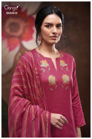 My Fashion Road Ganga Fashion Mivra Premium Cotton Satin Suit | S4329 – D
