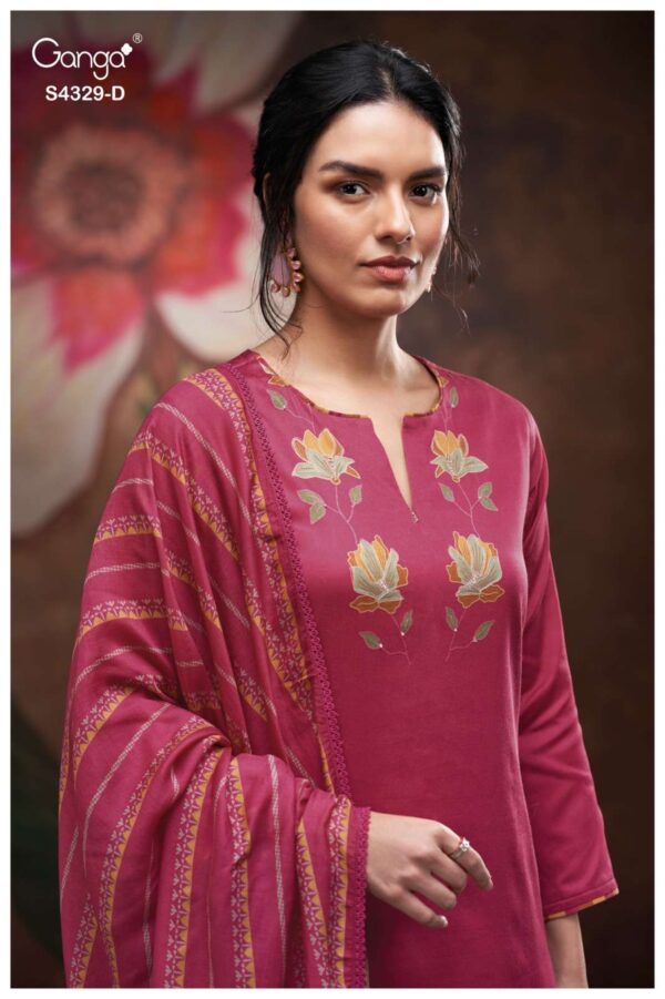 My Fashion Road Ganga Fashion Mivra Premium Cotton Satin Suit | S4329 – D