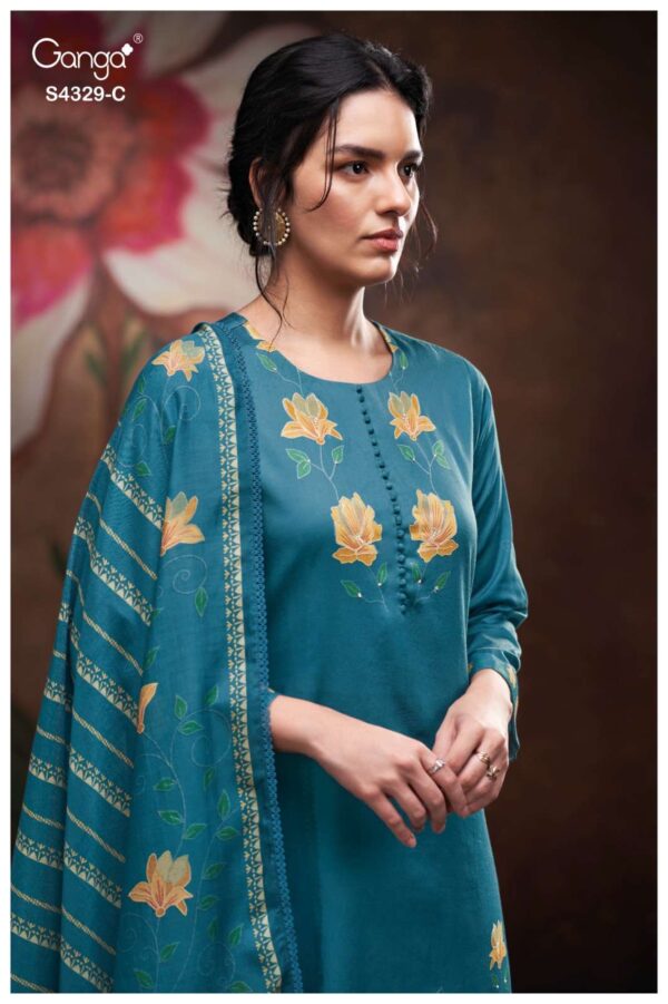 My Fashion Road Ganga Fashion Mivra Premium Cotton Satin Suit | S4329 – C