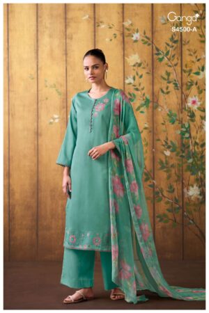 My Fashion Road Ganga Fashion Neylin Pure Cotton Satin Salwar Suit | S4500 – A