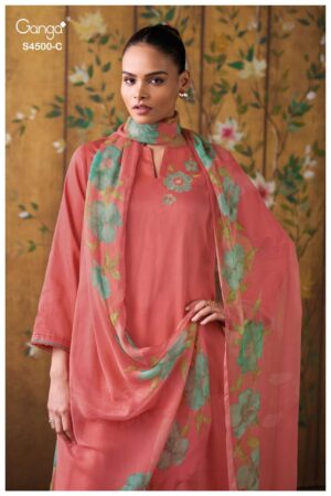 My Fashion Road Ganga Fashion Neylin Pure Cotton Satin Salwar Suit | S4500 – C