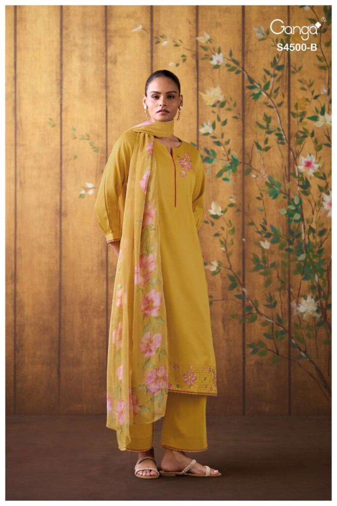 My Fashion Road Ganga Fashion Neylin Pure Cotton Satin Salwar Suit | S4500 – B