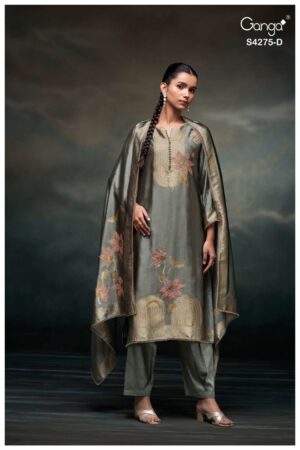 My Fashion Road Ganga Fashion Niraahi Exclusive Woven Silk Suit | S4275 – D
