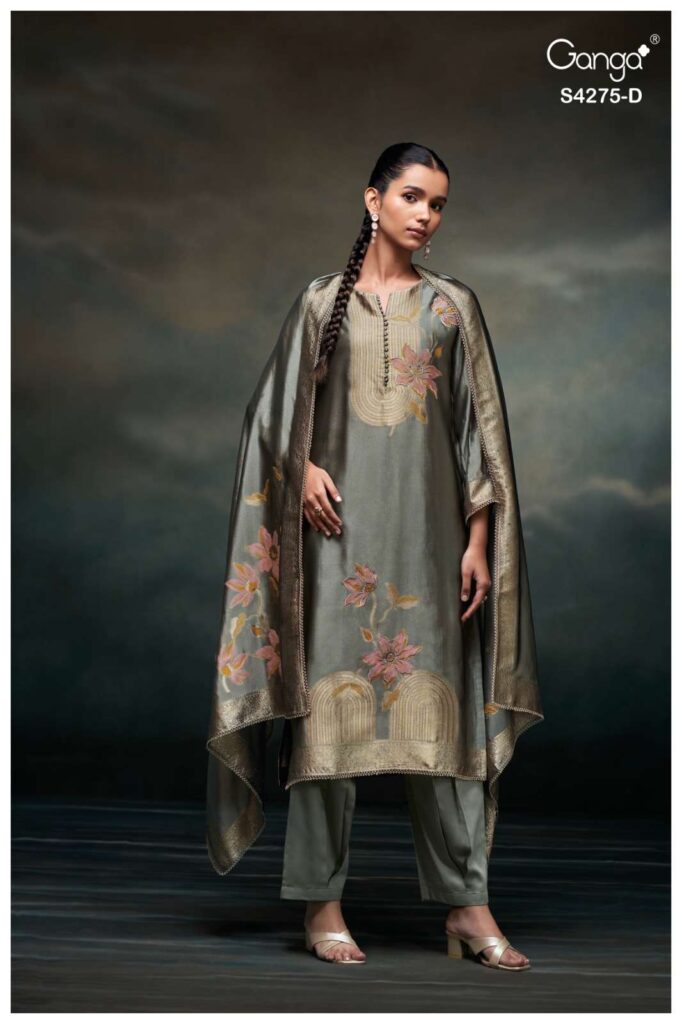 My Fashion Road Ganga Fashion Niraahi Exclusive Woven Silk Suit | S4275 – D