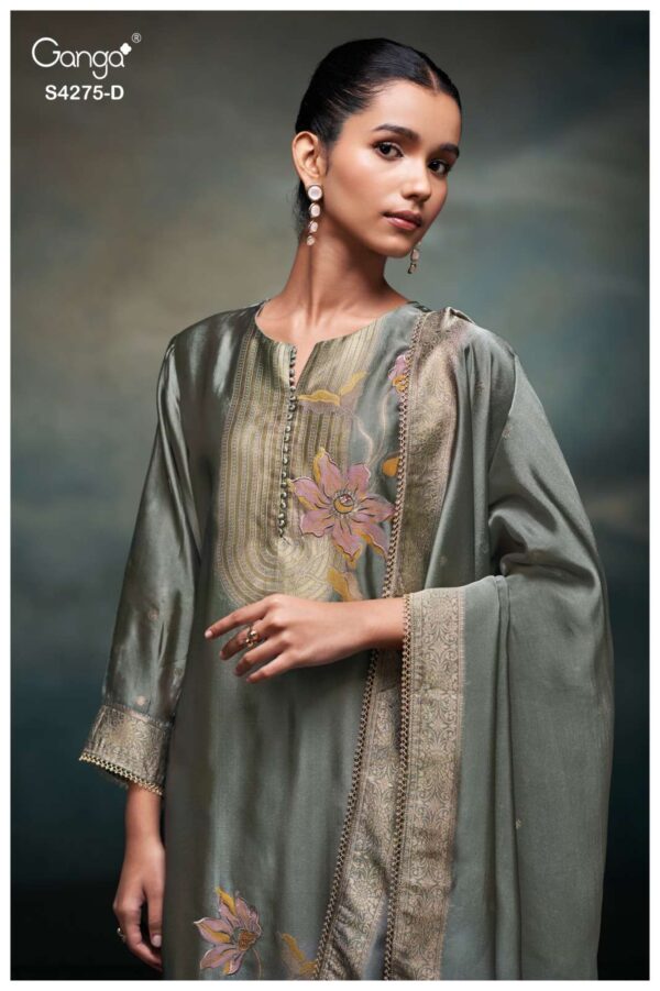 My Fashion Road Ganga Fashion Niraahi Exclusive Woven Silk Suit | S4275 – D
