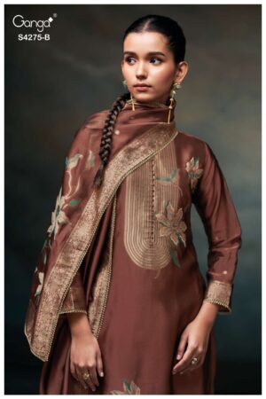 My Fashion Road Ganga Fashion Niraahi Exclusive Woven Silk Suit | S4275 – B