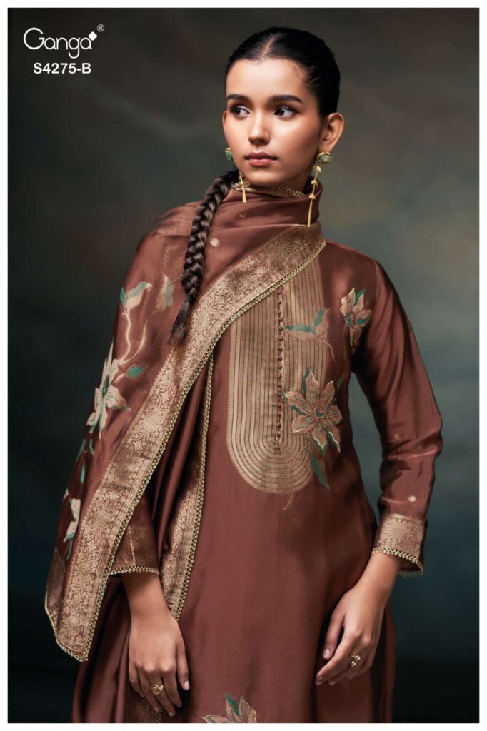 My Fashion Road Ganga Fashion Niraahi Exclusive Woven Silk Suit | S4275 – B